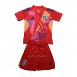Camiseta Italia Portero Nino 2024-2025 Rojo