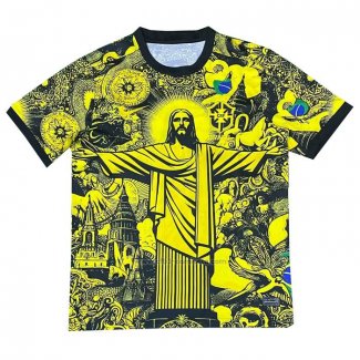 Tailandia Camiseta Brasil Jesus 2024-2025 Amarillo