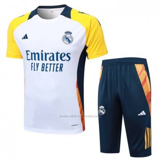 Chandal del Real Madrid Manga Corta 2024-2025 Blanco - Pantalon Corto